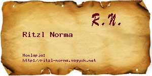 Ritzl Norma névjegykártya